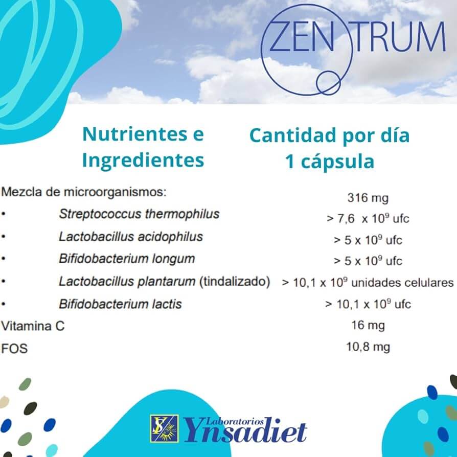 Probiotico Zentrum Active Fermentun Probiótico Defensas 30 Cápsulas