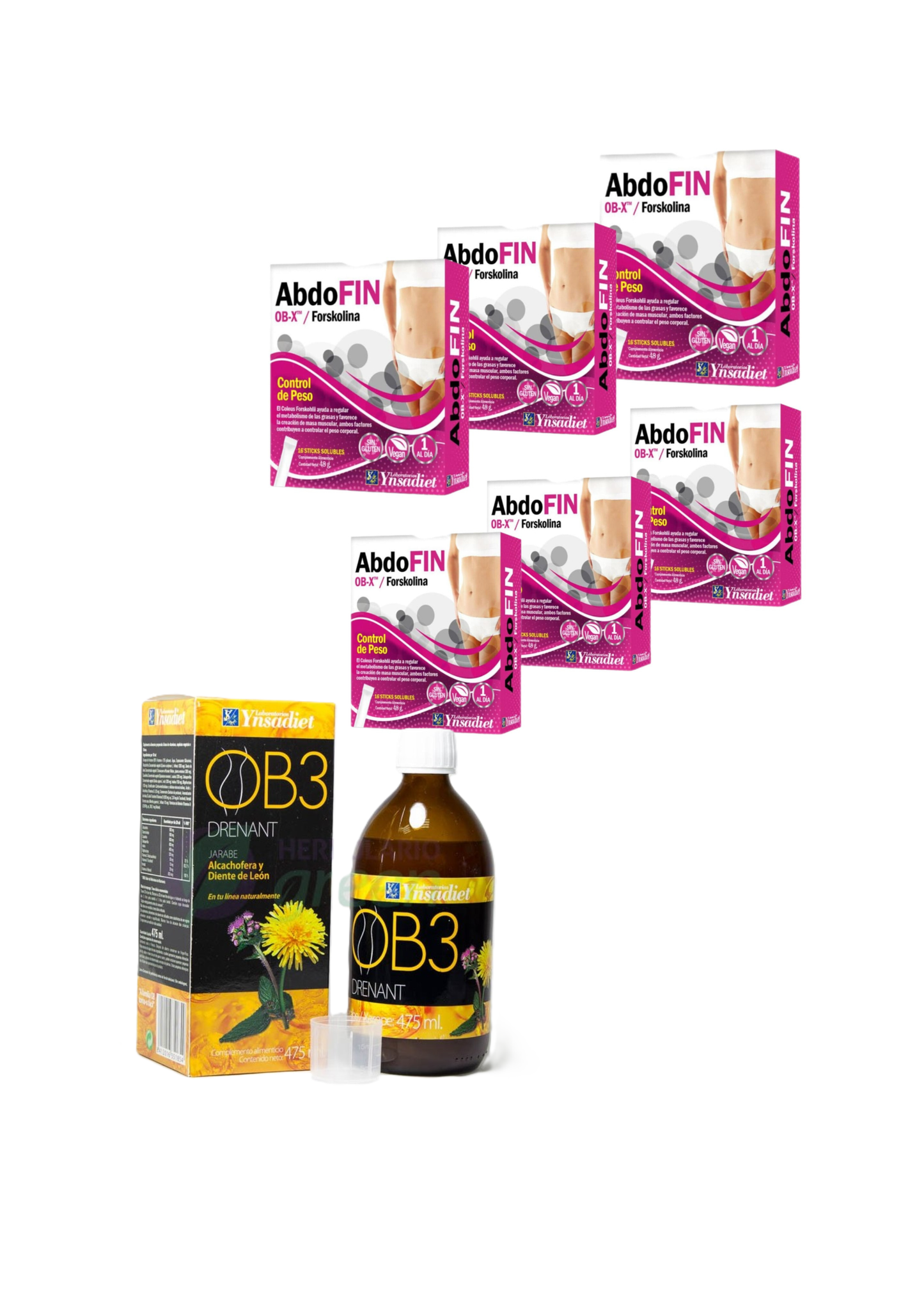 Pack AbdoFin Ynsadiet 6 Cajas + Regalo OB3 250ml