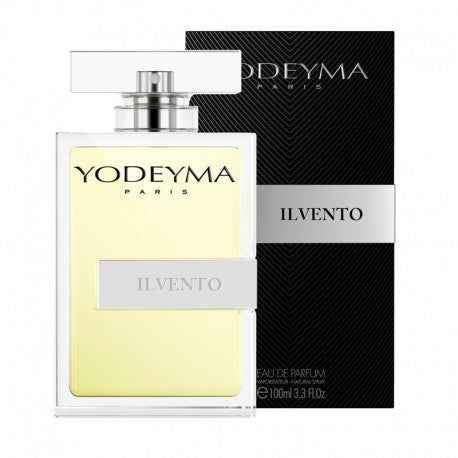 ILVENTO Eau de Parfum by Yodeyma 100ml bottle and box, featuring fresh melon and aromatic basil notes.