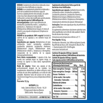 Probiótico Diedam Lactobacilus - Complemento Alimenticio