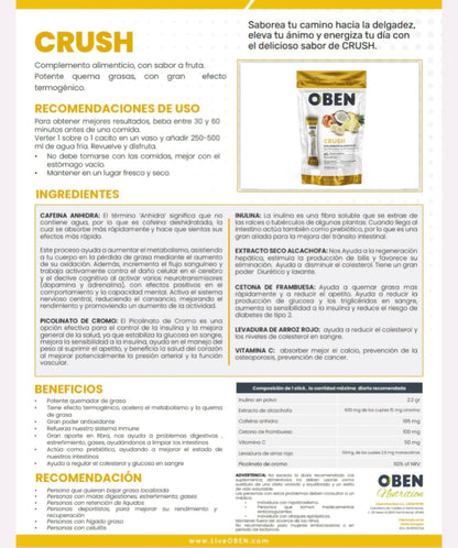 CRUSH Suplemento Oben - 6 Sobres Sabor Fruta