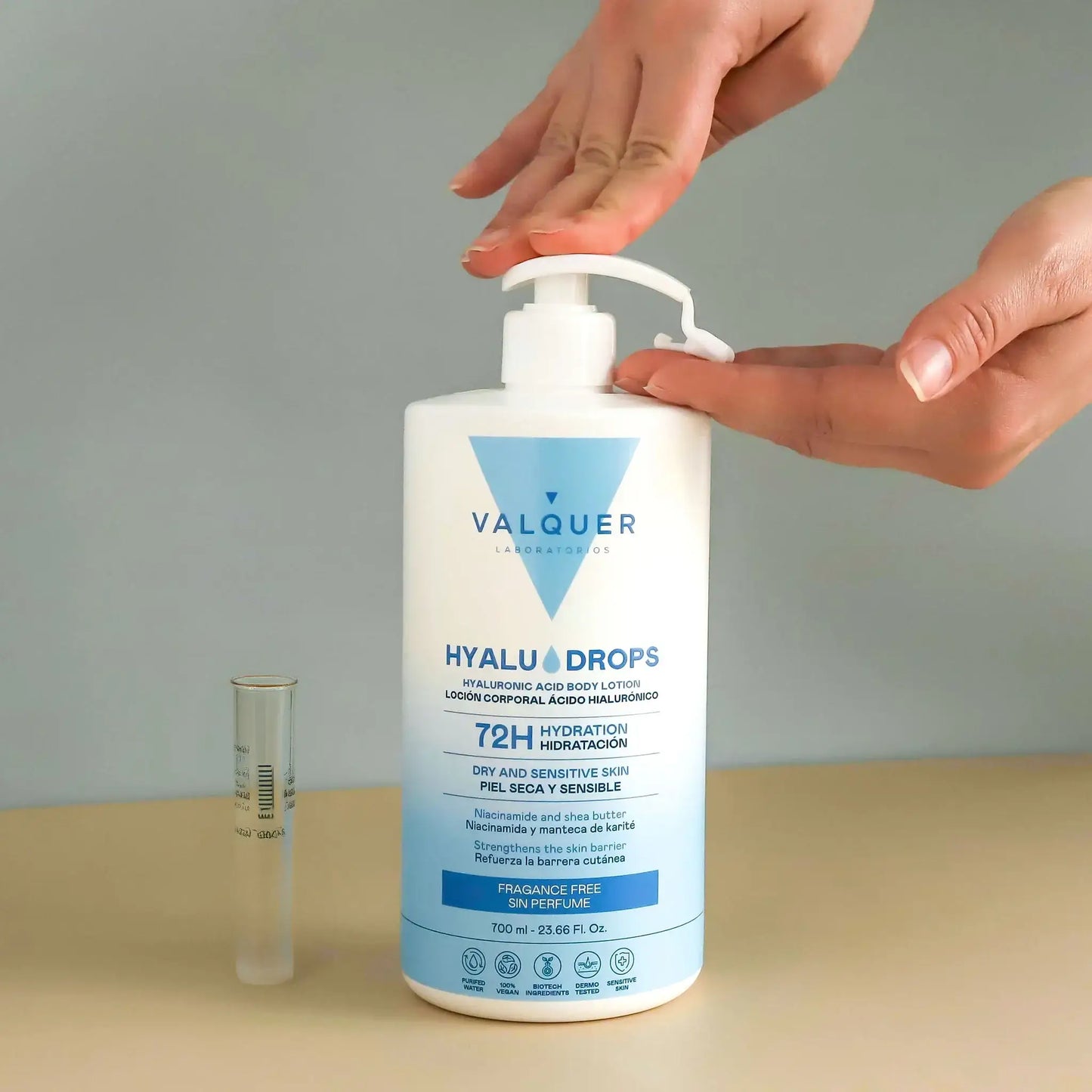 Hyaludrops Loción Corporal Sin Perfume – Hidratación 72H - 700 ml