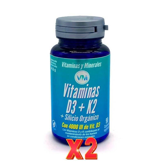 Pack 2 unidades Vitamina D3 + K2 + Silic. Org. 90 Comp Ynsadiet