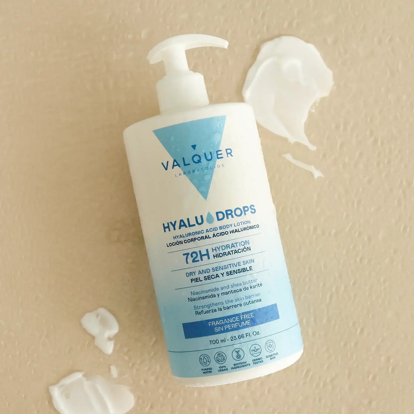 Hyaludrops Loción Corporal Sin Perfume – Hidratación 72H - 700 ml