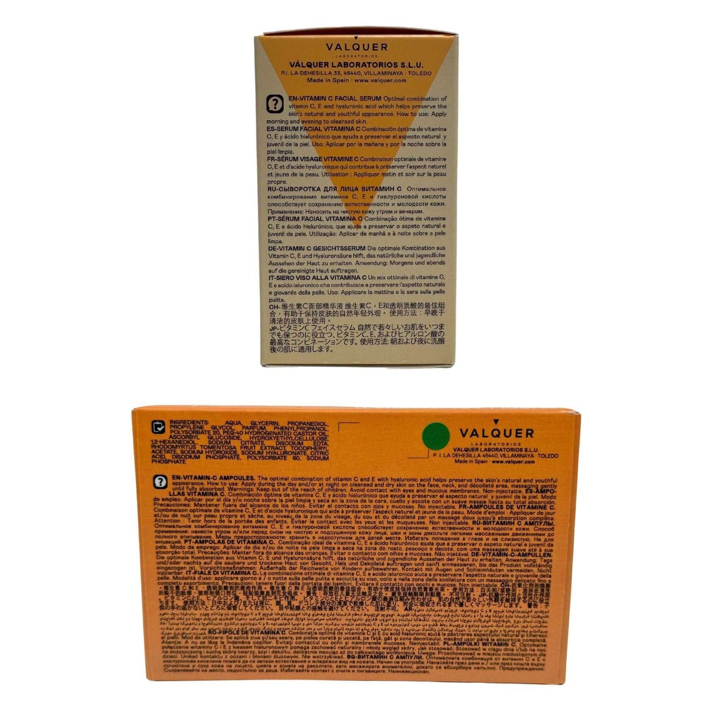 Pack Facial Vitamina C y Ácido Hialurónico - Serum 30 ml y Ampollas 5 x 2 ml