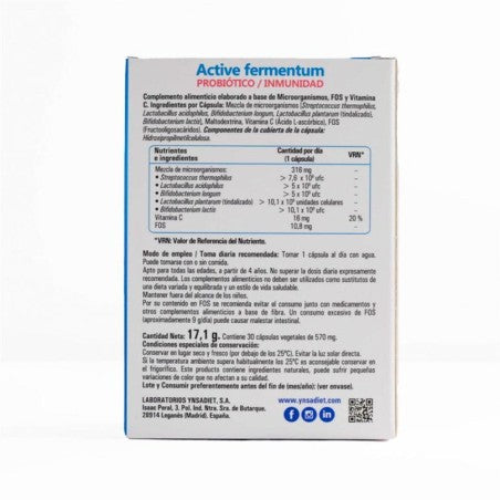 Probiotico Zentrum Active Fermentun Probiótico Defensas 30 Cápsulas